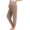 imageWiWi Womens Viscose from Bamboo Maternity Pants Soft Over The Belly Pregnancy Leggings High Waist Stretchy BottomsBcamel