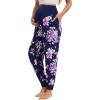 imageWiWi Womens Viscose from Bamboo Maternity Pants Soft Over The Belly Pregnancy Leggings High Waist Stretchy BottomsBdark NavyPurple Floral