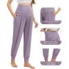 imageWiWi Womens Viscose from Bamboo Maternity Pants Soft Over The Belly Pregnancy Leggings High Waist Stretchy BottomsBviolet