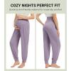 imageWiWi Womens Viscose from Bamboo Maternity Pants Soft Over The Belly Pregnancy Leggings High Waist Stretchy BottomsBviolet