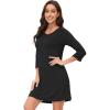 imageWiWi Nightgowns for Women Viscose from Bamboo 34 Sleeve Sleepshirt Soft Vneck Nightshirts Loose Pajama Dress SXXLBlack