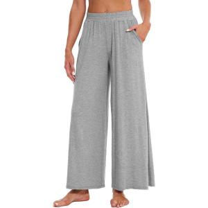 imageWiWi Viscose from Bamboo Women s Pajamas Pants Soft Yoga Loose Pant Comfy Pajama Bottoms SXXLAheather Grey