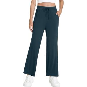 imageWiWi Womens Sweatpants Loose Casual Lounge Work Pants Lightweight Yoga Pant with Pockets SXXLAdeep Teal