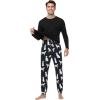 imageWiWi Mens Viscose from Bamboo Pajama Sets Long Sleeve Top and Pants Sleepwear Pjs with Pockets Drawstring SXXLAblackDog
