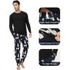 imageWiWi Mens Viscose from Bamboo Pajama Sets Long Sleeve Top and Pants Sleepwear Pjs with Pockets Drawstring SXXLAblackDog