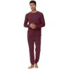 imageWiWi Mens Viscose from Bamboo Pajama Sets Long Sleeve Top and Pants Sleepwear Pjs with Pockets Drawstring SXXLAbrownish Red