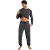 imageWiWi Mens Viscose from Bamboo Pajama Sets Long Sleeve Top and Pants Sleepwear Pjs with Pockets Drawstring SXXLAcharcoal Heather