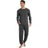 imageWiWi Mens Viscose from Bamboo Pajama Sets Long Sleeve Top and Pants Sleepwear Pjs with Pockets Drawstring SXXLAcharcoal Heather