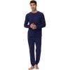 imageWiWi Mens Viscose from Bamboo Pajama Sets Long Sleeve Top and Pants Sleepwear Pjs with Pockets Drawstring SXXLAnavy