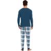 imageWiWi Mens Viscose from Bamboo Pajama Sets Long Sleeve Top and Pants Sleepwear Pjs with Pockets Drawstring SXXLBpeacock BluenavyGreen Plaid