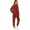 imageWiWi Pajamas Set for Women Waffle Knit Sleepwear Long Sleeve Tops and Jogger Pants with Pockets Loungewear SXXLBrickred