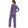 imageWiWi Pajamas for Women Long Sleeve Sleepwear with Pants Set Soft Casual Pj Warm Viscose from Bamboo Lounge Sets SXXLAlavender