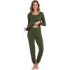 imageWiWi Viscose from Bamboo Womens Pajama Set Soft Long Sleeve Pajamas Sets SXXLCdark Fence Green