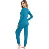 imageWiWi Viscose from Bamboo Womens Pajama Set Soft Long Sleeve Pajamas Sets SXXLCteal Blue