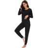 imageWiWi Viscose from Bamboo Womens Pajama Set Soft Long Sleeve Pajamas Sets SXXLDblack