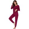 imageWiWi Viscose from Bamboo Womens Pajama Set Soft Long Sleeve Pajamas Sets SXXLDwine