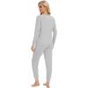 imageWiWi Viscose from Bamboo Womens Pajama Set Soft Long Sleeve Pajamas Sets SXXLFlight Heather Grey