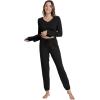imageWiWi Viscose from Bamboo Womens Pajama Set Soft Long Sleeve Pajamas Sets SXXLGblack