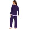 imageWiWi Womens Pajama Sets Soft Long Sleeves Top with Pants PJ 2 Piece Viscose from Bamboo Loungewear Set SXXLCpurplish Red