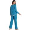 imageWiWi Womens Pajama Sets Soft Long Sleeves Top with Pants PJ 2 Piece Viscose from Bamboo Loungewear Set SXXLCteal Blue
