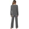 imageWiWi Womens Pajamas Set Soft Long Sleeve Tops and Pants Viscose from Bamboo Sleepwear Lightweight Pj Loungewear SXXLA Heather Grey