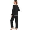 imageWiWi Womens Pajamas Set Soft Long Sleeve Tops and Pants Viscose from Bamboo Sleepwear Lightweight Pj Loungewear SXXLAblack