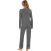 imageWiWi Womens Pajamas Set Soft Long Sleeve Tops and Pants Viscose from Bamboo Sleepwear Lightweight Pj Loungewear SXXLBdark Heather Grey