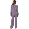imageWiWi Womens Pajamas Set Soft Long Sleeve Tops and Pants Viscose from Bamboo Sleepwear Lightweight Pj Loungewear SXXLBviolet
