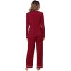 imageWiWi Womens Pajamas Set Soft Long Sleeve Tops and Pants Viscose from Bamboo Sleepwear Lightweight Pj Loungewear SXXLBwine Red