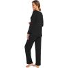 imageWiWi Womens Pajamas Set Soft Long Sleeve Tops and Pants Viscose from Bamboo Sleepwear Lightweight Pj Loungewear SXXLCblack