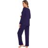 imageWiWi Womens Pajamas Set Soft Long Sleeve Tops and Pants Viscose from Bamboo Sleepwear Lightweight Pj Loungewear SXXLCnavy
