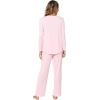 imageWiWi Womens Pajamas Set Soft Long Sleeve Tops and Pants Viscose from Bamboo Sleepwear Lightweight Pj Loungewear SXXLCpink