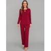 imageWiWi Womens Pajamas Set Soft Long Sleeve Tops and Pants Viscose from Bamboo Sleepwear Lightweight Pj Loungewear SXXLCwine Red
