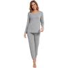 imageWiWi Viscose from Bamboo Womens Pajama Set Soft Long Sleeve Pajamas Sets SXXLGheather Grey