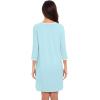 imageWiWi Bamboo Viscose Nightgowns for Women 34 Sleeve Nightshirts Sleep Shirt Plus Size Sleepwear Pajamas Dress S4XDaqua