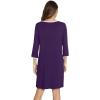 imageWiWi Bamboo Viscose Nightgowns for Women 34 Sleeve Nightshirts Sleep Shirt Plus Size Sleepwear Pajamas Dress S4XDdark Purple