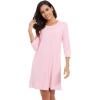 imageWiWi Bamboo Viscose Nightgowns for Women 34 Sleeve Nightshirts Sleep Shirt Plus Size Sleepwear Pajamas Dress S4XDpink