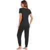 imageWiWi Pajamas for Women Soft Pajama Sets Short Sleeve Tops with Jogger Pants Viscose from Bamboo Pjs SXXLAblack