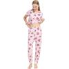 imageWiWi Pajamas for Women Soft Pajama Sets Short Sleeve Tops with Jogger Pants Viscose from Bamboo Pjs SXXLAcoffee Cup
