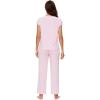 imageWiWi Soft Pajama Set for Women Short Sleeve Viscose from Bamboo Sleepwear Lightweight Loose Pajamas Pjs Sets SXXLApink