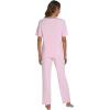 imageWiWi Soft Pajama Set for Women Short Sleeve Viscose from Bamboo Sleepwear Lightweight Loose Pajamas Pjs Sets SXXLBpink