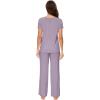 imageWiWi Soft Pajama Set for Women Short Sleeve Viscose from Bamboo Sleepwear Lightweight Loose Pajamas Pjs Sets SXXLCviolet
