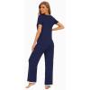 imageWiWi Womens Short Sleeve Pajama Sets Viscose from Bamboo Sleepwear Ladies Soft Loungewear Set Pjs with Pockets SXXLNavy
