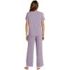 imageWiWi Womens Short Sleeve Pajama Sets Viscose from Bamboo Sleepwear Ladies Soft Loungewear Set Pjs with Pockets SXXLViolet