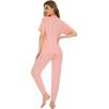 imageWiWi Womens Tracksuit Set Viscose from Bamboo Loungewear 2 Piece Outfit Long Pants Jogger Sets SXXLAblush Pink