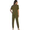 imageWiWi Womens Tracksuit Set Viscose from Bamboo Loungewear 2 Piece Outfit Long Pants Jogger Sets SXXLAdark Army Green