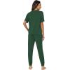 imageWiWi Womens Tracksuit Set Viscose from Bamboo Loungewear 2 Piece Outfit Long Pants Jogger Sets SXXLAdeep Green