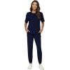 imageWiWi Womens Tracksuit Set Viscose from Bamboo Loungewear 2 Piece Outfit Long Pants Jogger Sets SXXLAnavy