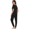 imageWiWi Womens Tracksuit Set Viscose from Bamboo Loungewear 2 Piece Outfit Long Pants Jogger Sets SXXLBblack