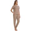 imageWiWi Womens Tracksuit Set Viscose from Bamboo Loungewear 2 Piece Outfit Long Pants Jogger Sets SXXLBcamel